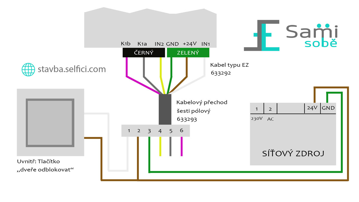 Schéma zapojení elektronického zámku Roto