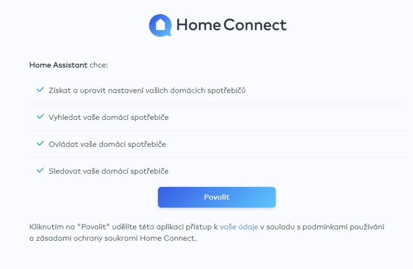 Integrace Bosch Home Connect s Home Assistant